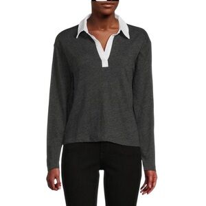 Chaser Long Sleeve Johnny Collar Shirt Gray NWT S